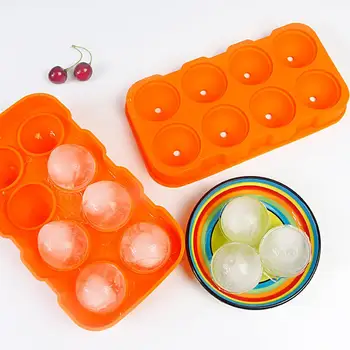 

8 Cavities Ice Balls Maker Round Silicone Tray Mold for Ice Pudding Mousse Jelly