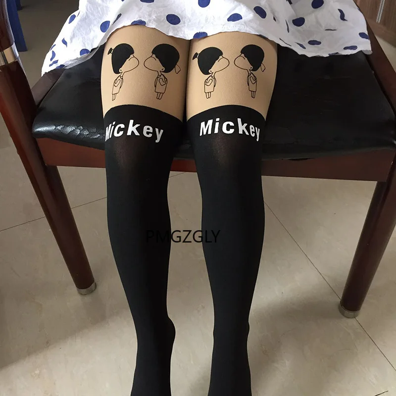 Girl Tights Baby Girls's Tights Fashionable False High Printed Cottons Pantyhose Opaque Velvet Pantyhose For 3-15 years kids pantyhose