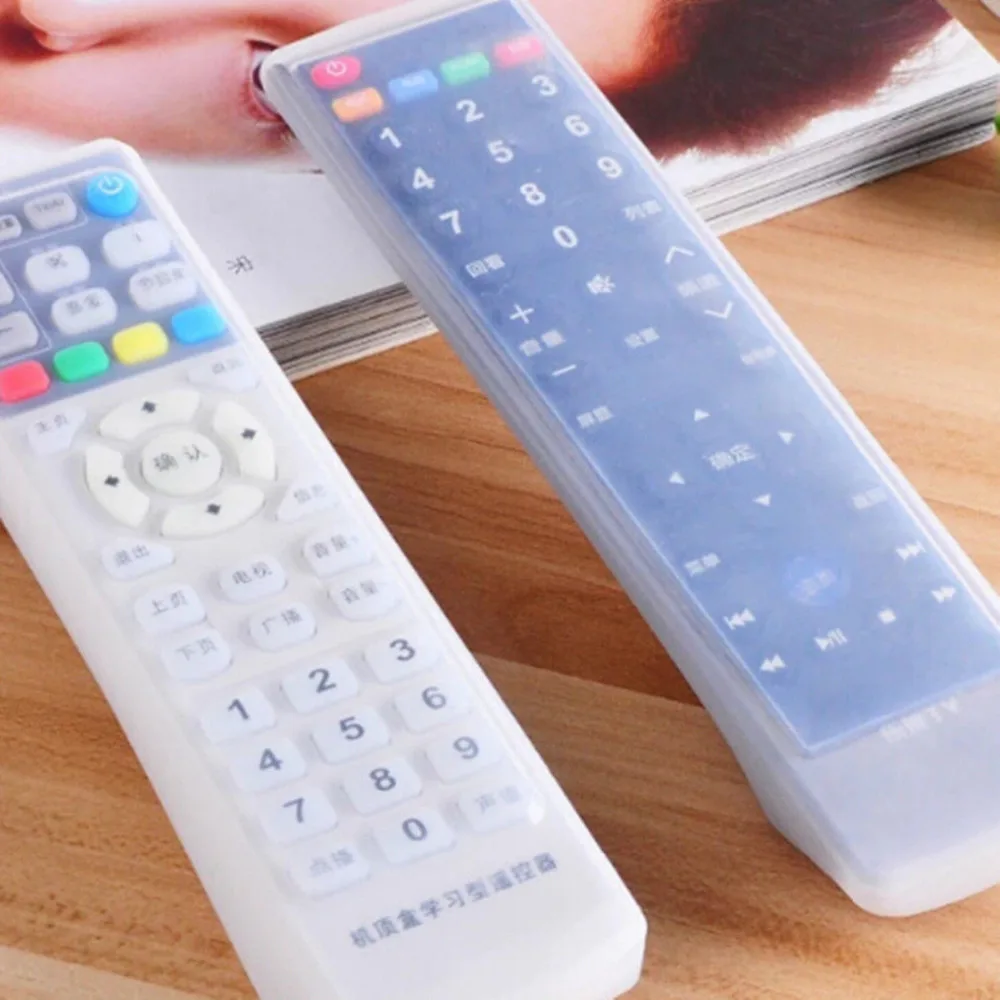 MENGXIANG 1Pcs Silicone Protective Case Cover Skin For TV Remote Control Dust Cover Holder 21*5*2CM