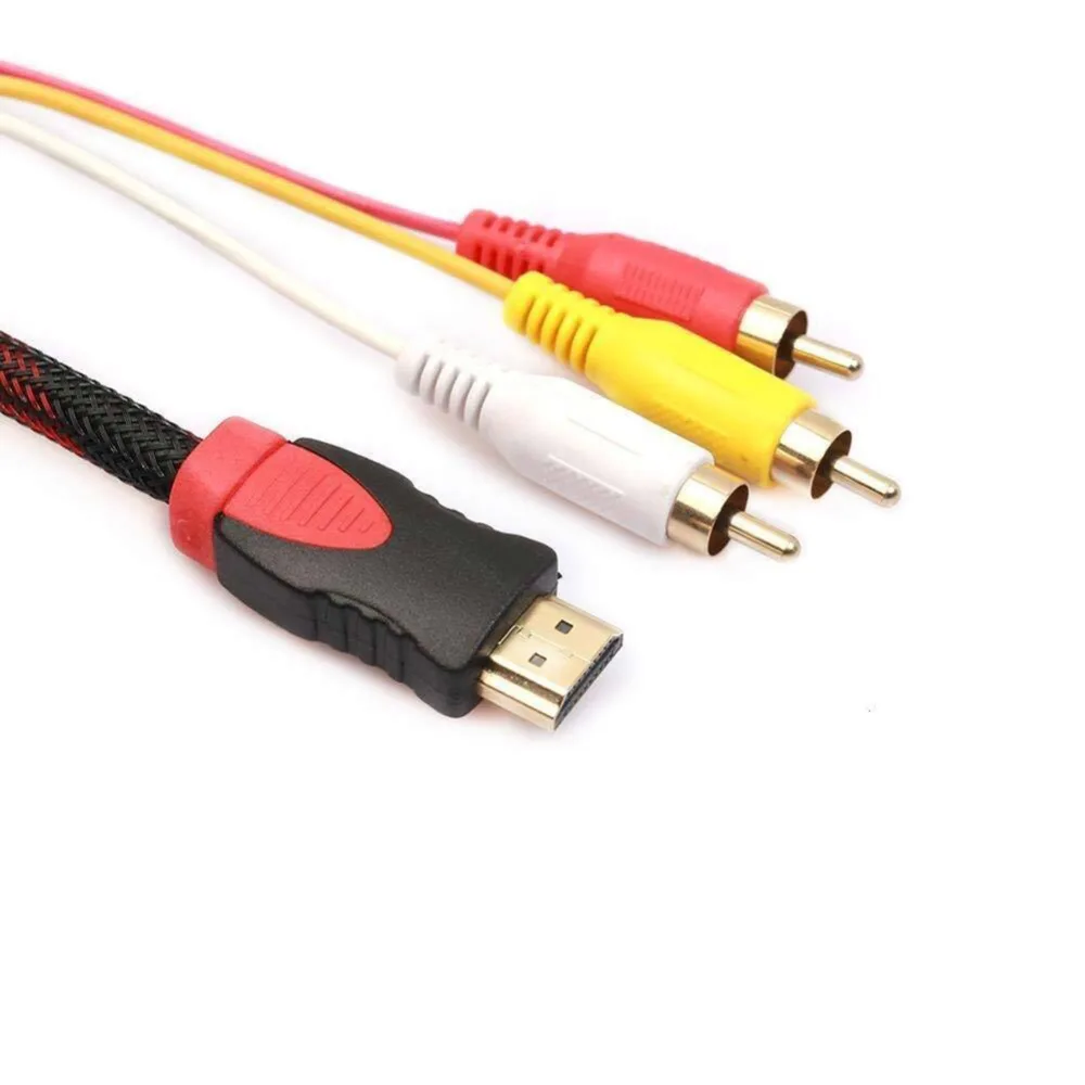 HDMI к RCA кабель HDMI штекер к 3RCA AV Разъем адаптер видео аудиошнур для HDTV 5ft/1,5 m аксессуары
