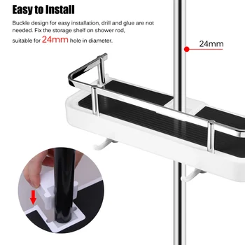 

Bathroom Organizer Shower Shelves Storage Rack Holder Shampoo Tray Bathroom Single Tier Head Holder