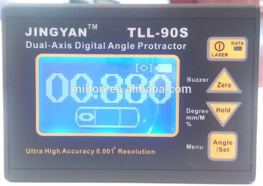 TLL-90S Super High Precision Angle Meter 0.005 Professional Dual-axis Digital Laser Level Inclinometer with LCD Display