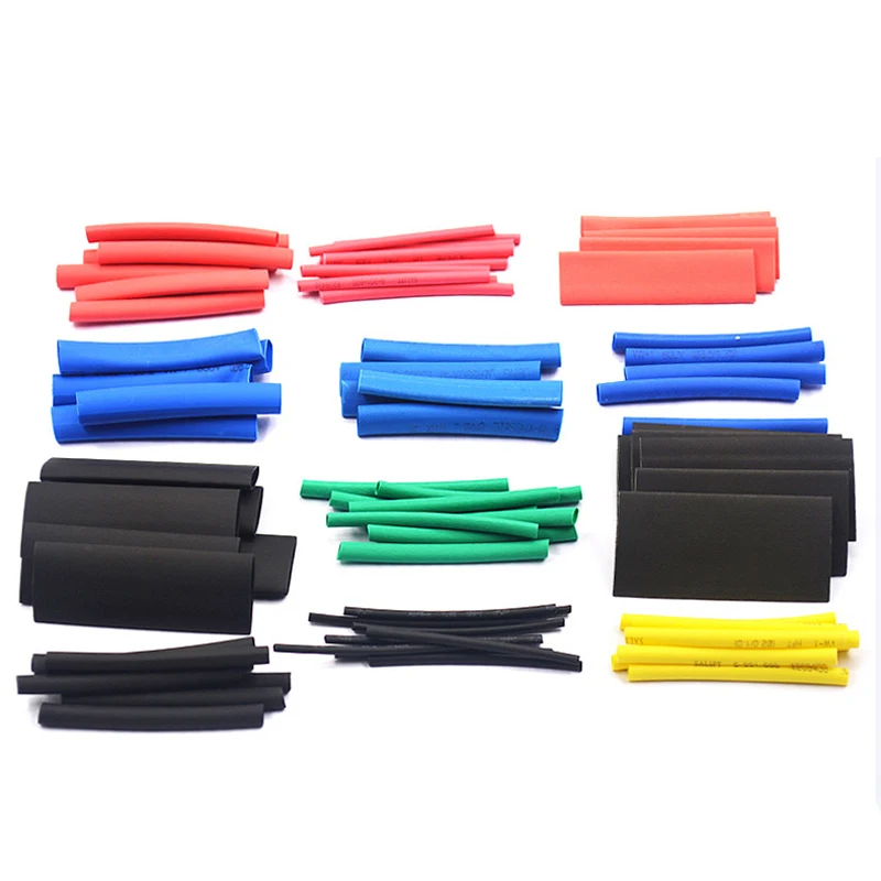 Heat Shrink Tube 127/164/328/530pcs Heat Shrinkable Tube Kit Shrinking Assorted Polyolefin Insulation Sleeving 2:1 DIY Wire Repair