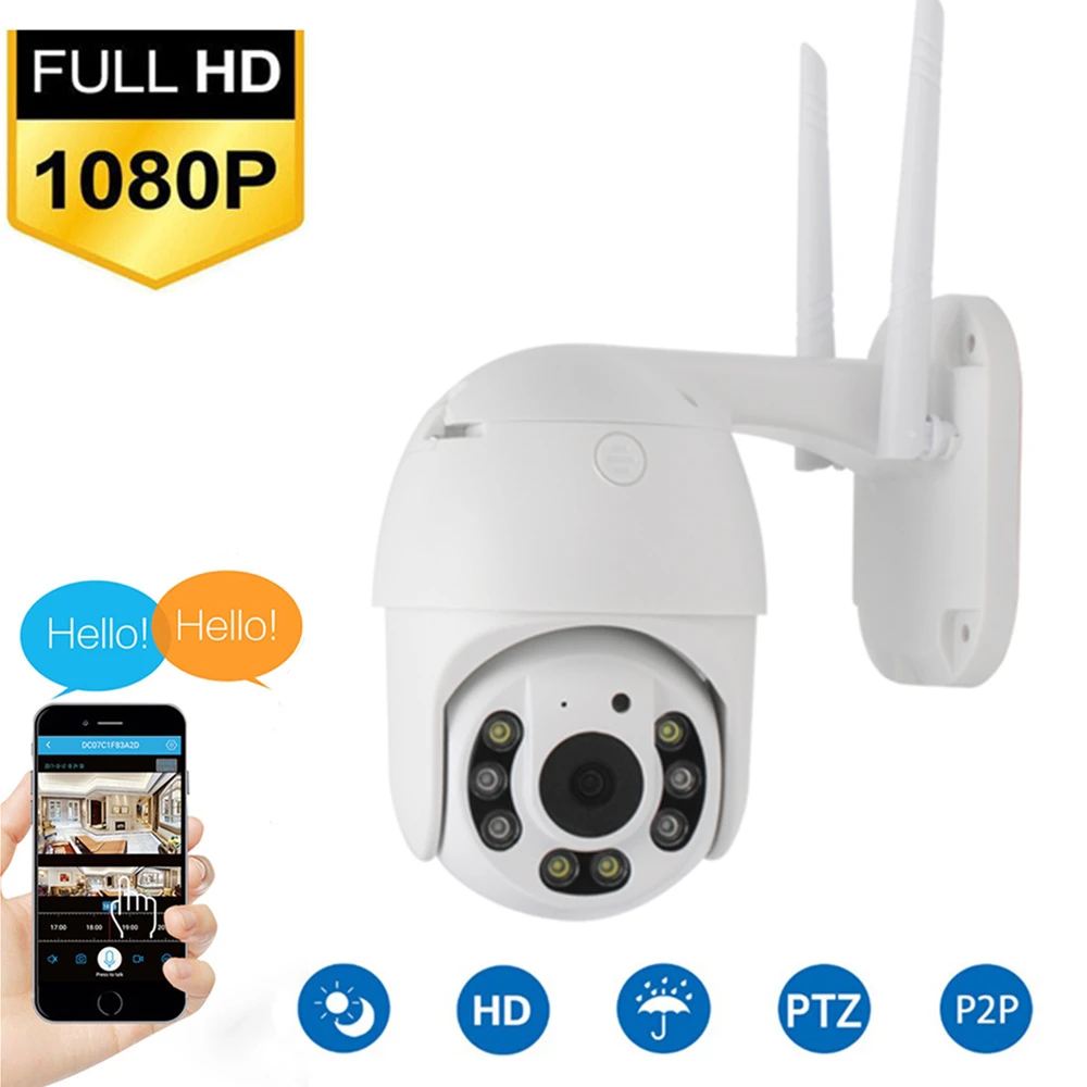 

BORUIT HD1080P PTZ Wireless IP Camera IPX66 Waterproof Speed Dome Super Mini WiFi Security CCTV Camera Audio AI Human Detection