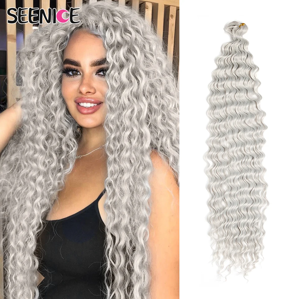 Long Deep Wave Twist Crochet Hair Natural Synthetic Crochet Braid