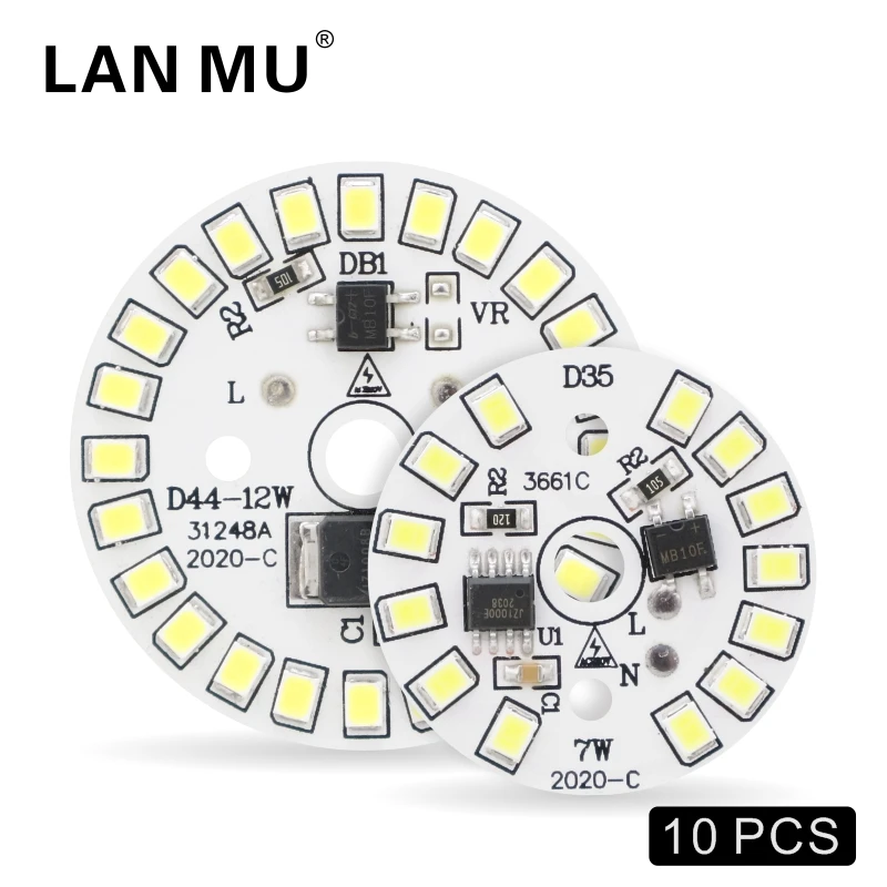 10 шт./лот светодиодный чип для лампы 3 Вт 5 7 9 12 SMD 2835 круглые световые бусины 220-240 В