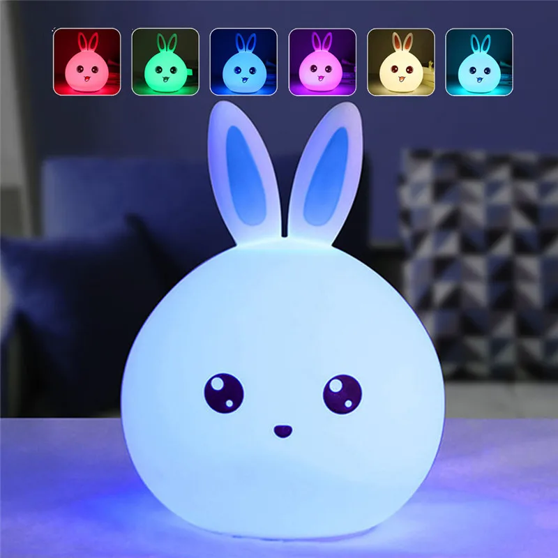 Touch White Blue Спальня маленький ночной Светильник детский светодиодный ночной Светильник Новое Новогоднее детское праздничное платье номер креативный подарок прикроватная тумбочка - Испускаемый цвет: Touch White Blue