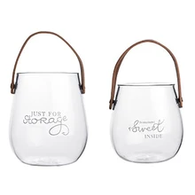 2x уникальная шикарная Скандинавская стеклянная банка для хранения, бутылка с кожаной ручкой, Минималистичная настольная бутылка для хранения, органайзер, цветочная ваза, Containe