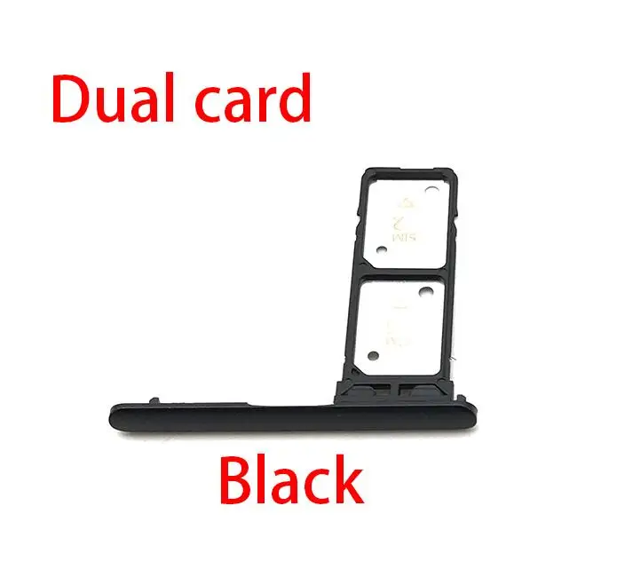 Dual Sim Black Для sony Xperia 10 микронано держатель sim-карты лоток Слот держатель адаптер гнездо - Color: Dual Sim Black