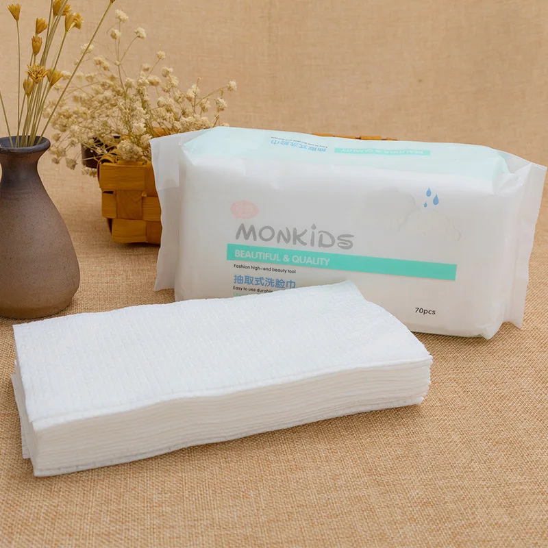 

Disposable face towel 70 pieces removable non-woven wet and dry beauty salon face cleansing towel