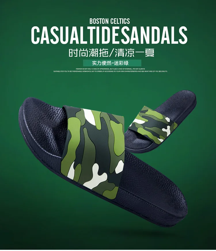 verano nuevo cómodo antideslizante suave inside zapatos planos moda camuflaje pareja zapatillas interior y exterior zapat