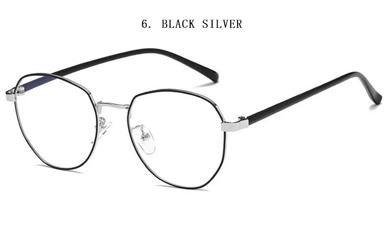 6. Black silver Классические Плоские зеркальные унисекс металлические Необычные Квадратные очки ретро очки Рамка ноября Новая мода без градусов очки для чтения - Цвет оправы: 6. Black silver