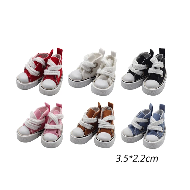 3.5cm Doll Shoes for Blythe Doll Toy,1/8 BJD Mini Canvas Dolls Shoes for Blyth Azone BJD,Casual Shoes Accessories 2