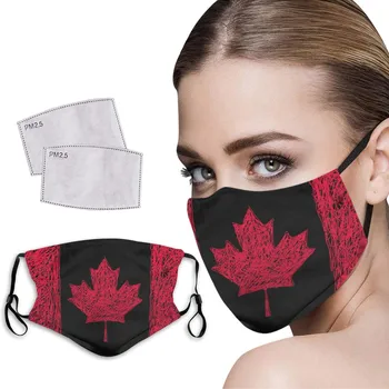 

Adults Maple Leaf Printed Outdoor Reusable Washable Breathable Face Mask mascara protectora mascarillas con filtro