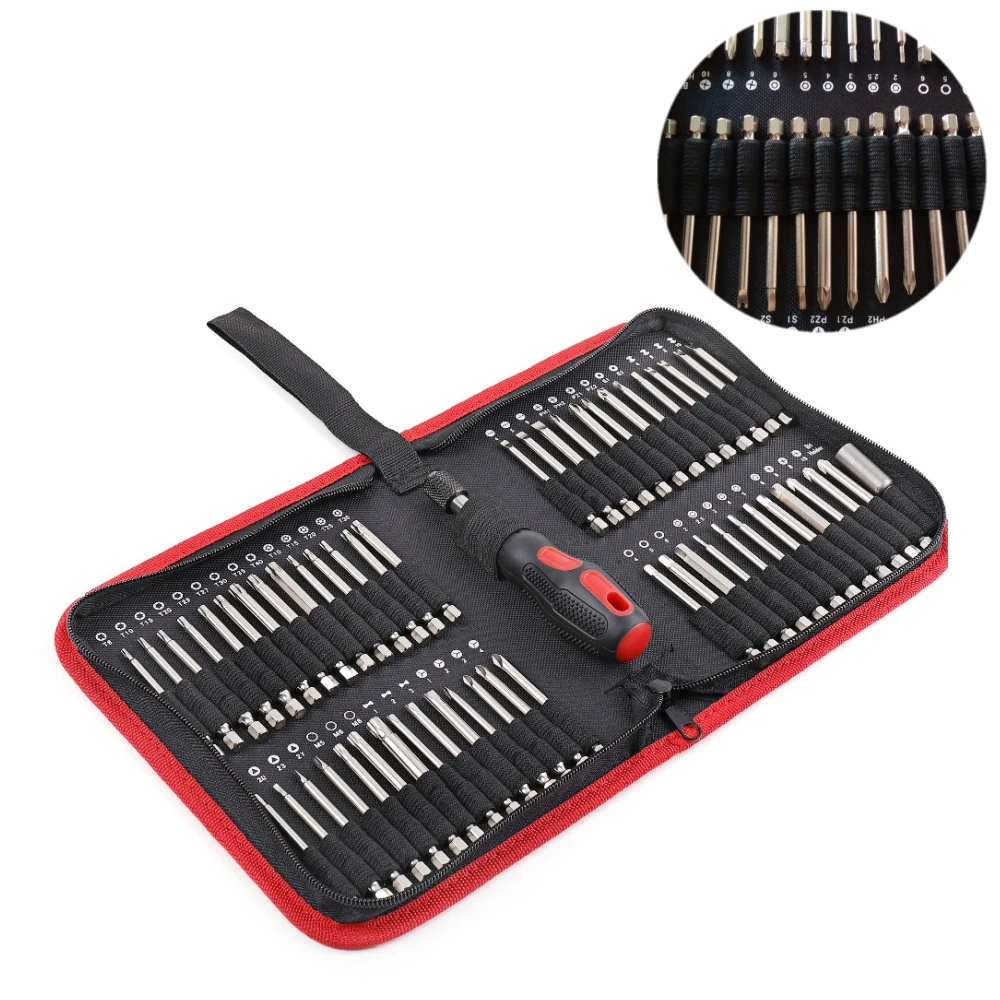 

55Pcs/Set Extra Long Bits Set S2 Steel Cross Torx Star Hex Bit Screwdriver Tool