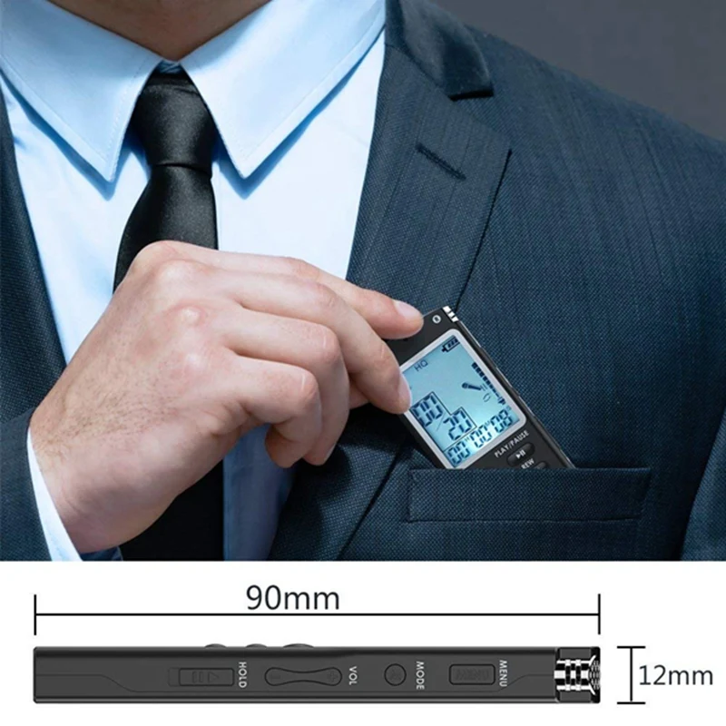 Диктофон 8 Гб USB аудио рекордер с MP3-плеером, маленький и портативный цифровой диктофон с HD записью, двойной микрофон