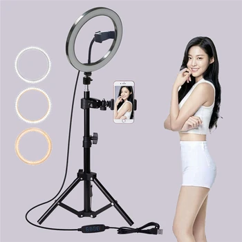 

10 Inch Selfie Ring Lamp Led Ring Light Selfie For Ring Phone Video Photography Lighting Camera Tripod Kit Photo Equipment