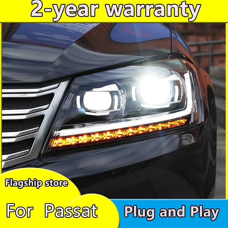 Car Styling for VW Passat B7 Headlights 2011 2012-2015 EUR VERSION Passat  CC LED Headlight DRL Bi Xenon Lens High Low Beam - AliExpress