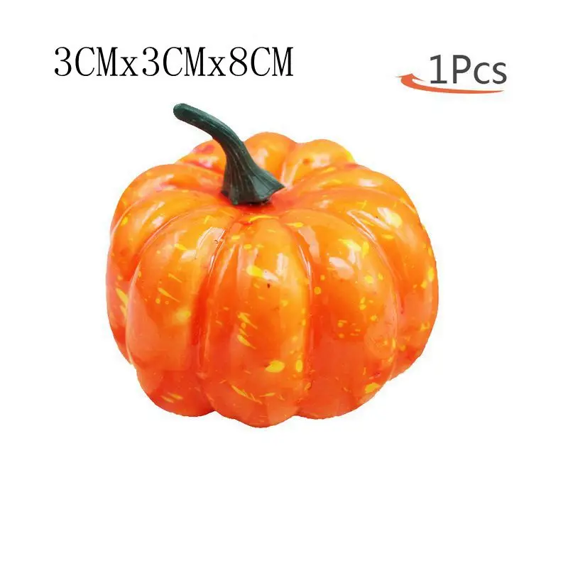 1pcs Dozzlor 1/3/5, мини-ПК с рисунком тыквы для Хэллоуина 3 см x 3 см x 8 см поддельные овощей моделирование Diy для домашней вечеринки на день рождения Свадебные украшения - Цвет: 1pcs