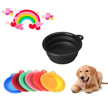 2020 nuevo cuenco plegable para perros de grado alimenticio de silicona, cuenco para viaje portátil, plato extensible gratis para comida para gatos, agua(China)
