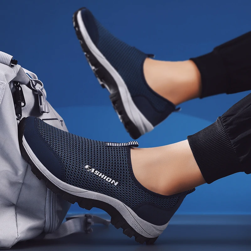 

Men Summer Hill Hiking Shoes Breathable Mesh Outdoor Mountain Shoes Non-slip Climbing Mountain Sneakers Hiking Trainers