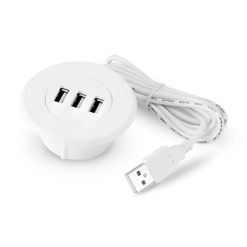 W 5 см втулка отверстие в столе монтаж 3 порта USB 2,0 концентратор для ноутбука ПК компьютер LX9A - Цвет: W