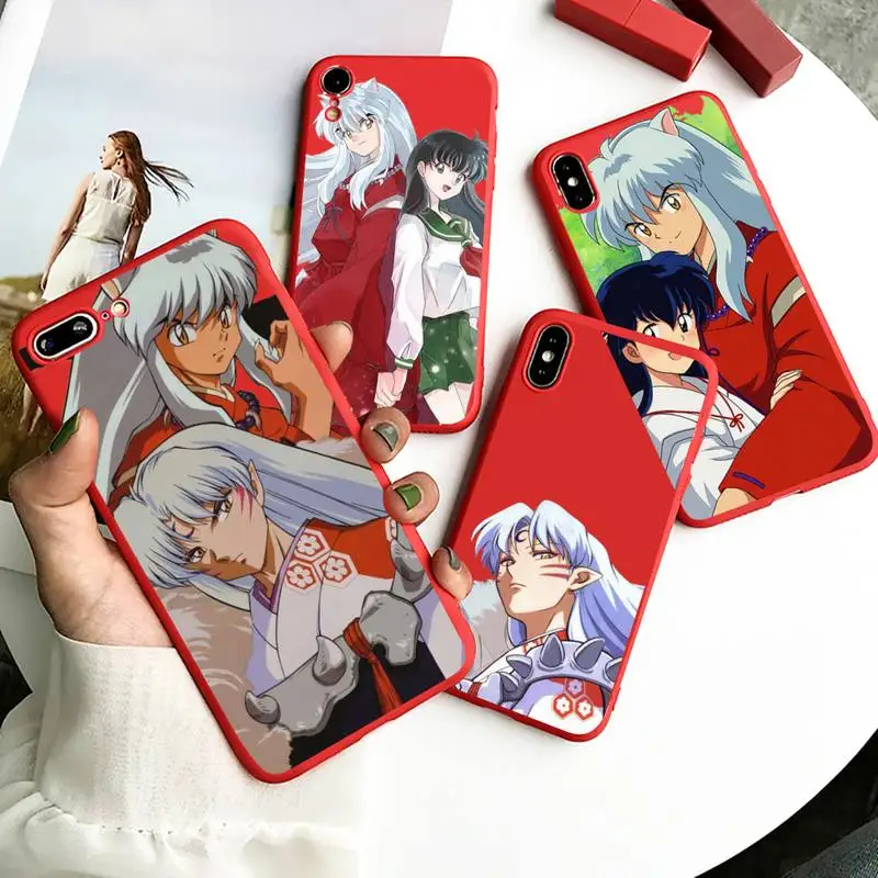 

Anime Inuyasha Sesshoumaru Kagome Phone Case Candy Color for iPhone 6 7 8 11 12 s mini pro X XS XR MAX Plus