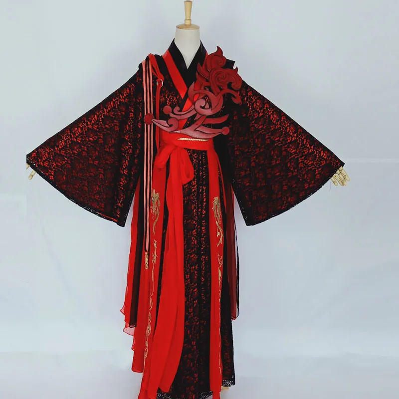 Lu Zhaoyao черный красный Domineering Hanfu костюм женский широкий рукав косплей Hanfu для ТВ Игры Zhao Yao сценическое представление - Цвет: costume 165cmH