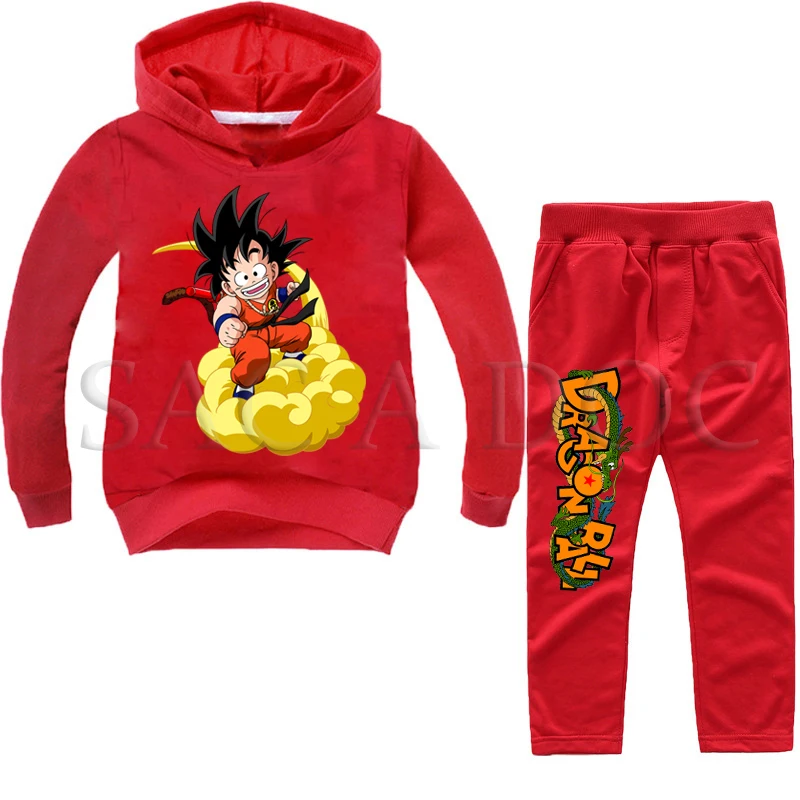 Dragon Ball Casual Sweater Children Autumn Set 2pcs Set Long Sleeve Hoodies+Pants Sets Toddler Boys Girls Tracksuits Outfit