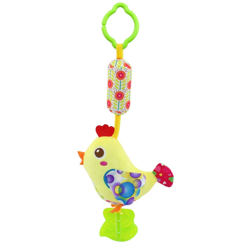 Baby Plush Toy Cartoon Animal Teether Wind Chime BB Toy Cute Kid Baby Crib Cot Pram Hanging Rattles Toys Wholesale