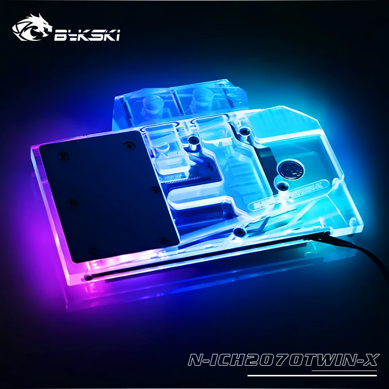Bykski полный охват RGB/A-RGB GPU водоблок ForINNO3D GEFORCE RTX 2070 Твин X2/RTX 2060 Супер видеокарта N-ICH2070TWIN-X