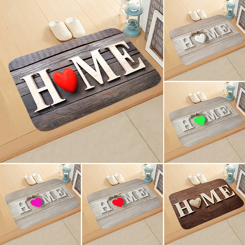 Home Letter Print Doormats Rectangle Non-Slip Door Mat Bedroom Kitchen Entrance Mats | Дом и сад