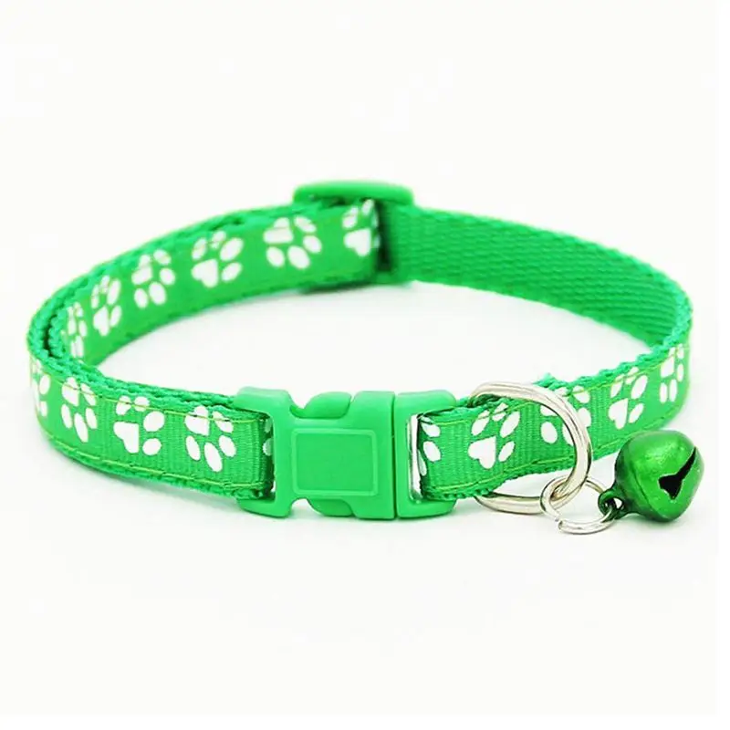 Промо-акция! 2 шт. в упаковке, регулируемый ошейник для кошек с колокольчиком, модный дизайнерский ошейник для домашних животных с принтом в виде лап, безопасный быстроразъемный ошейник