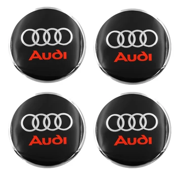 

4 PCS Car tire Wheel center cover Hubcaps Decorative Sticker For Audi a3 a4 a5 a6 a7 a8 b5 b6 b7 b8 c6 c7 c8 8v car accessories