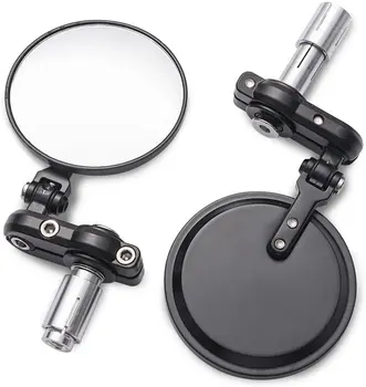 

Motorcycle Black 7/8" Round Bar End Rear Mirrors Moto Motorcycle Motorbike Scooters Rearview Mirror Side View Mirrors Cafe Racer