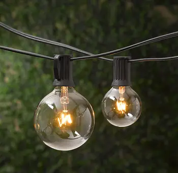 

Patio Lights G40 Globe Party Christmas String Light,Warm White 25Clear Vintage Bulbs 25ft fairy light,Decorative Outdoor Garland