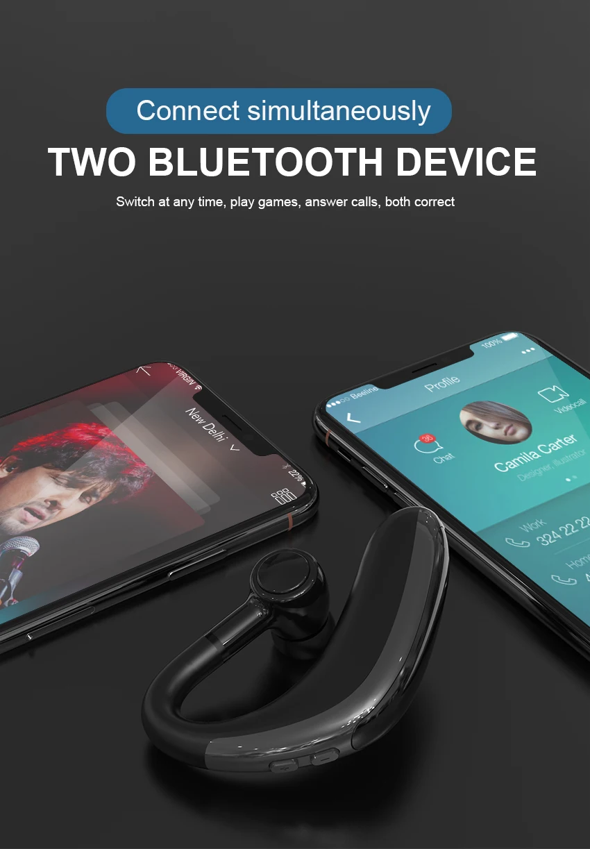 H500 Bluetooth V5.0 привод наушники беспроводной крючок дизайн удобный мобильный телефон чередование вкладыши для левого/правого уха гарнитура