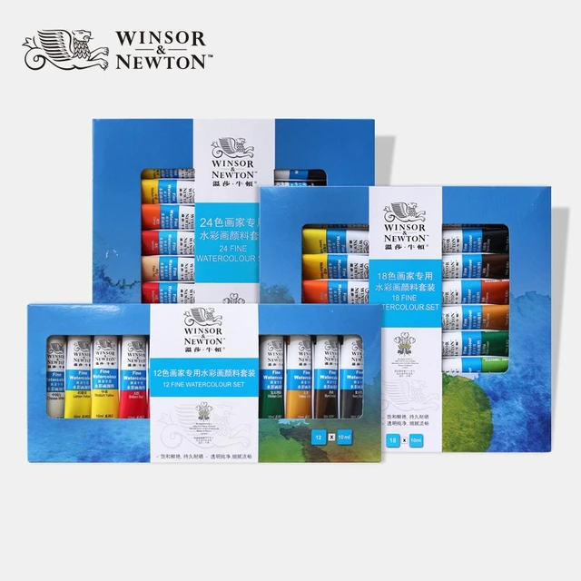 Winsor&Newton 12/18/24 Colors 10ml Watercolor Paints Tube Set Watercolor  Painting Pigment for Students Painting Art Supplies - AliExpress