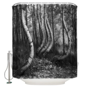 

Twisted Trees Forest Shower Curtain Waterproof Polyester With 12 Hooks