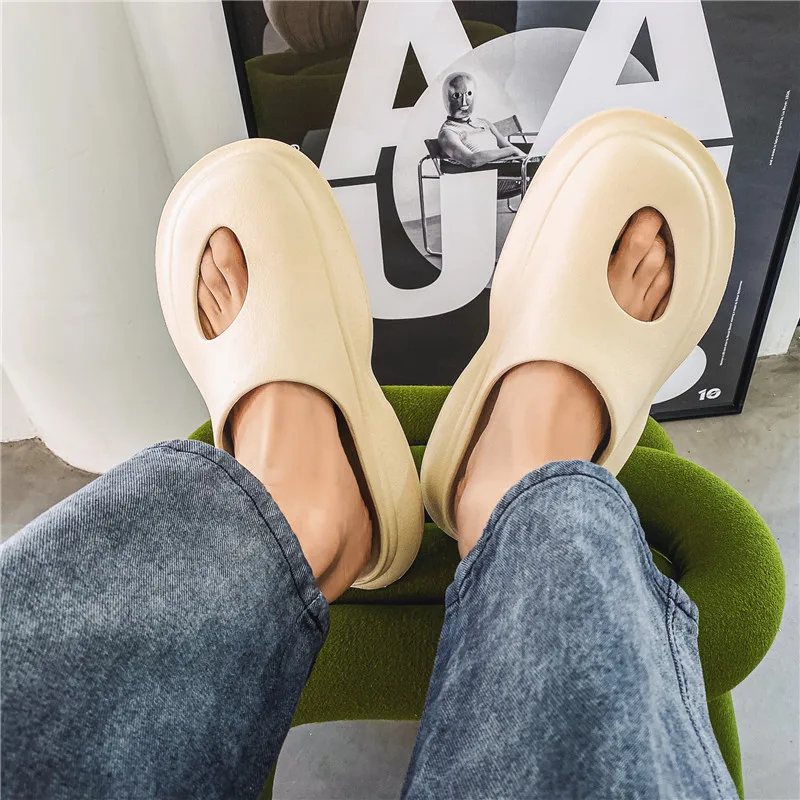 

New Arrival Big Toe Hole Women Shoes Summer Cool Slippers Super Soft Light Thick Sole Plus Size 46 Slides Sapatos De Mujer