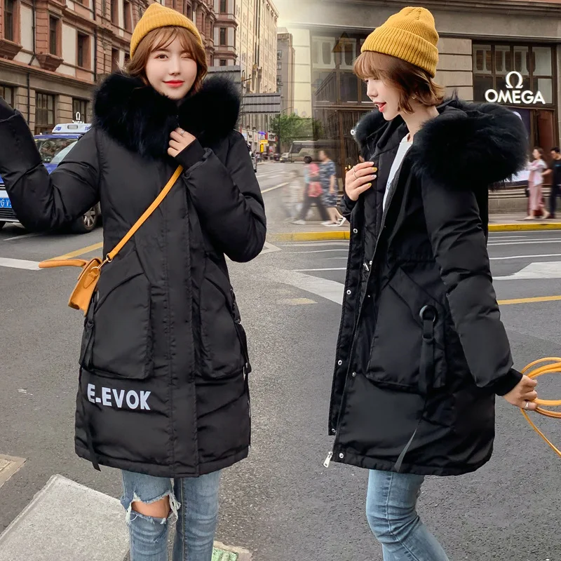 

2019 New Style Cotton-padded Clothes Women's Mid-length Thick Korean-style Cotton-padded Jacket Winter Students Coat Ulzzang Hon
