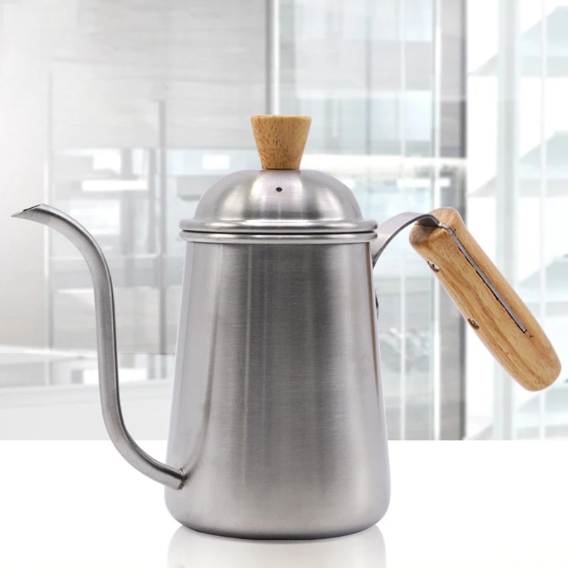 ELEG-650Ml Gooseneck чайный чайник длинный узкий носик кофеварка с деревянной ручкой