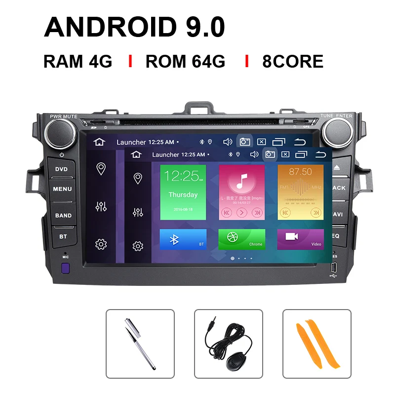 Ips DSP Android 9 автомобильный Радио мультимедийный плеер для Toyota Corolla E140/150 2007 2008 2009 2010 20112012 gps 4G Naviagtion стерео - Цвет: 8 Core 64 ROM