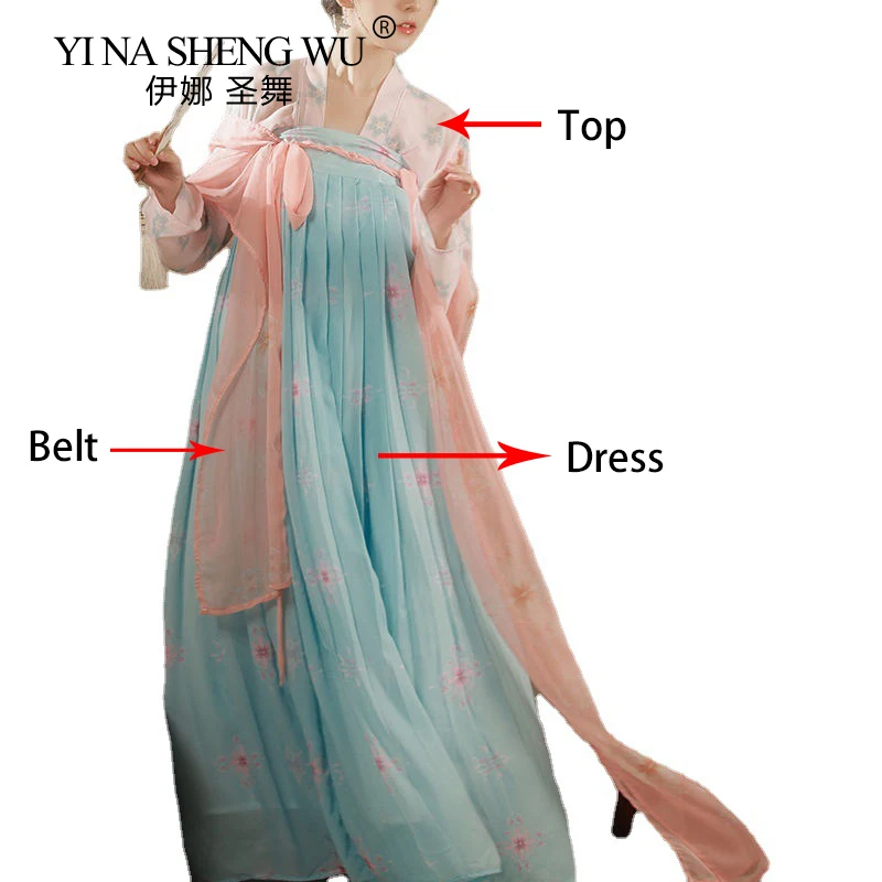 Ancient Chinese Dress Hanfu Women Costume Elegant Traditional Style Hanfu Princess Folk Fairy Performance Clothing Tang New Suit