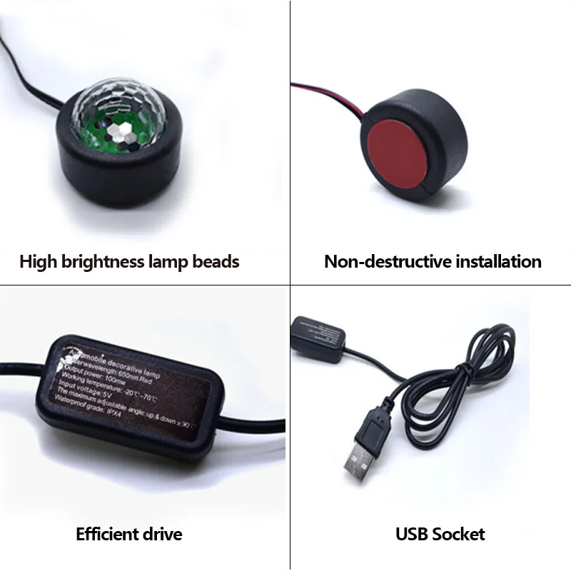 4 в 1 Автомобильный атмосферный светильник, интерьерный светильник, автомобильный Стайлинг, атмосферная лампа, светодиодная мини USB, Автомобильный декоративный светильник, аксессуары