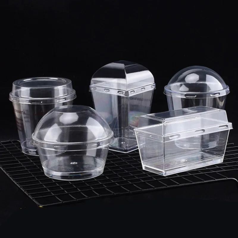 25Pcs Disposable Clear Ice Cream Dessert Cup Snack Bowl with Lid Cake Container Salad Mousse Pastry Kitchen Party Bar Cafe | Дом и сад