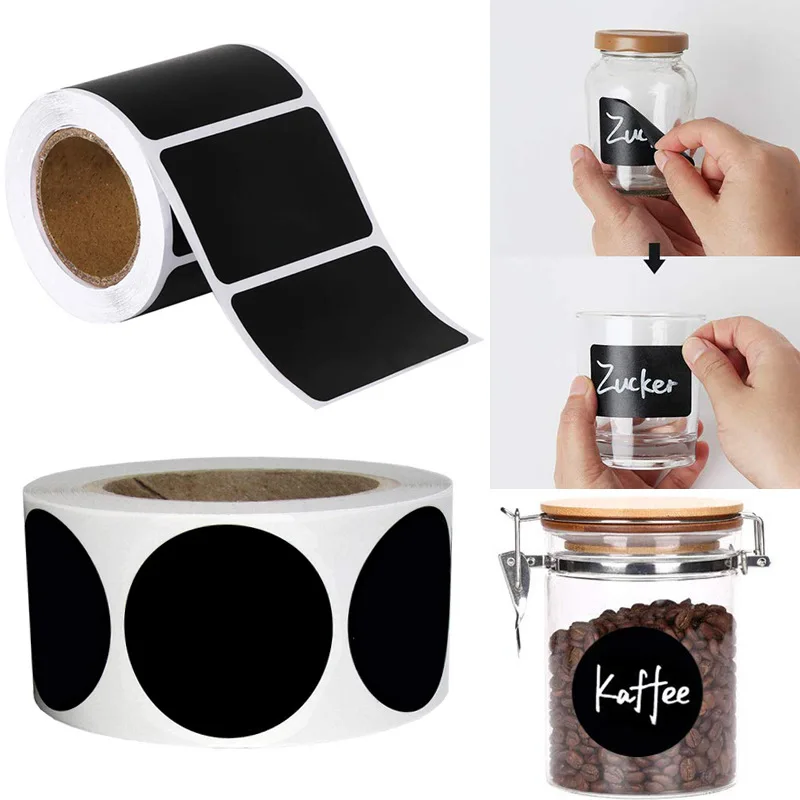 120Pcs/Set Waterproof Chalkboard Kitchen Spice Label Stickers Home Jars Bottles Tags Blackboard Labels With Marker Pe | Дом и сад