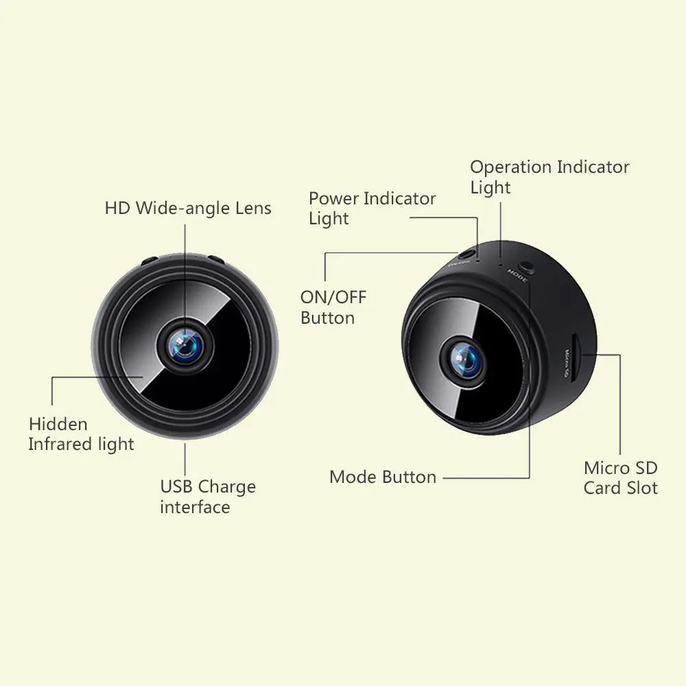 Мини wifi камера HD 1080P микро видеокамера широкоугольный объектив инфракрасное ночное видение сеть умный мониторинг Домашняя безопасность