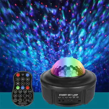

Projection Light Colorful Projector Starry Sky Light Remote Control Ocean Wave Projection Lamp With Bluetooth Music Speaker