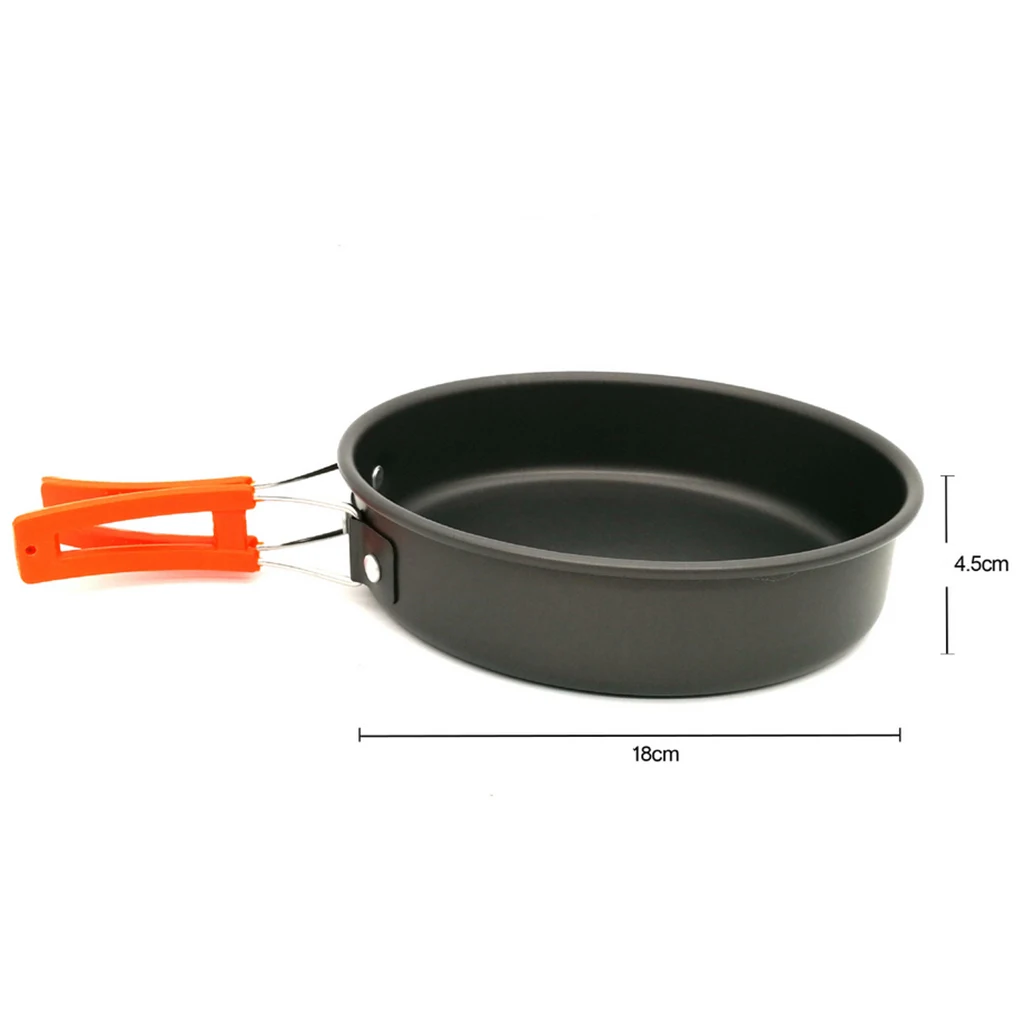 Multipurpose Aluminum Cookware Cutlery Set Camping Pot Pan Water Kettle Spoon Carabiner Camp Cooking Supplies